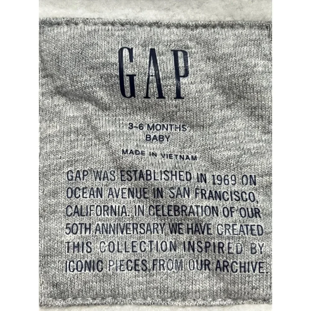 NWT GAP Baby Boy Fleece Romper 3-6M Gray Hood 50th Celebration San Francisco